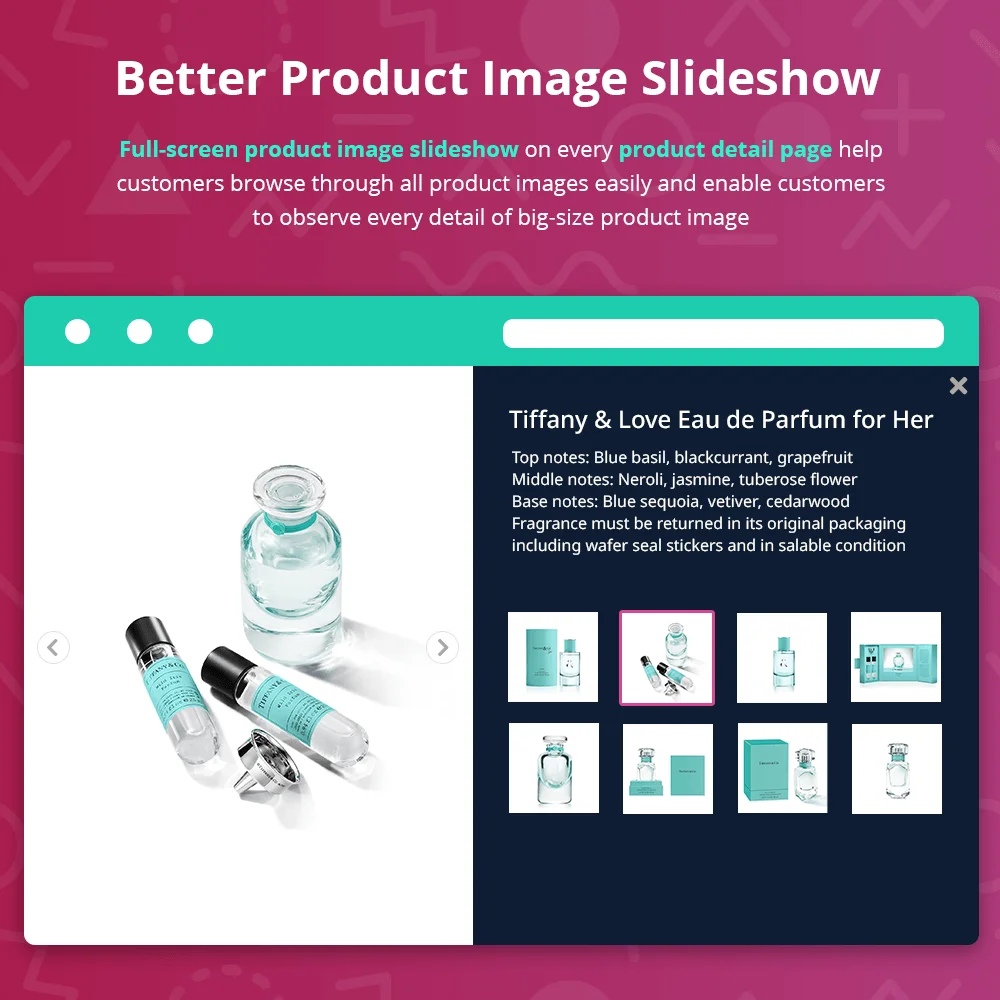 Full-screen product image slideshow on product detail page Full-screen product image slideshow on product detail page