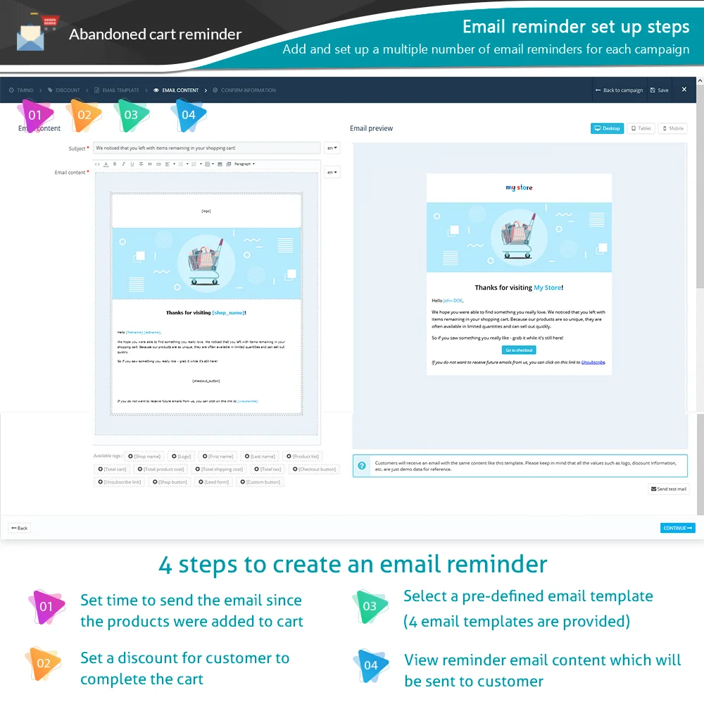 Giới thiệu mô-đun PrestaShop nhắc nhở giỏ hàng bỏ quên
