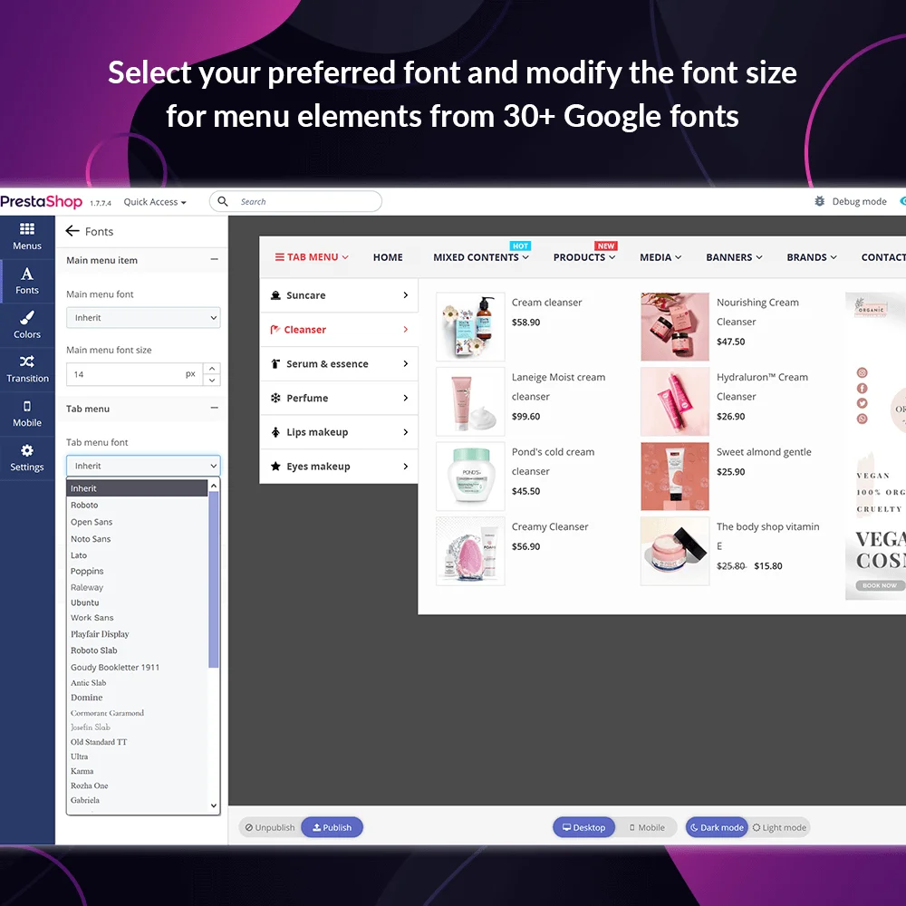 Introduce PrestaShop mega menu module