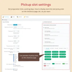 Pickup slot setting in the Prestashop Store pickup and Local delivery module