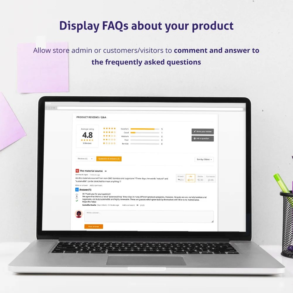 PrestaShop customer review module displays FAQs about products PrestaShop customer review module displays FAQs about products