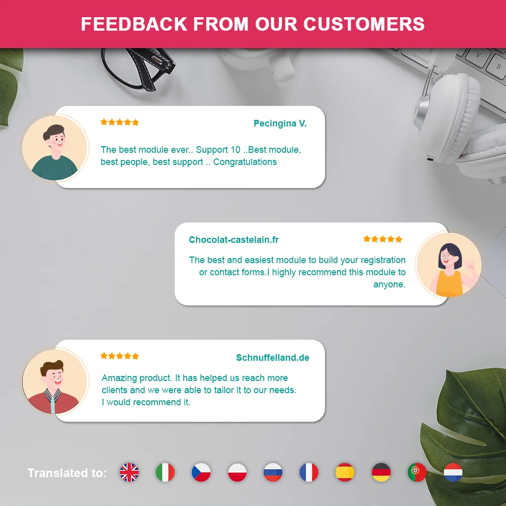 Customers' feedback about our PrestaShop contact form module Customers' feedback about our PrestaShop contact form module