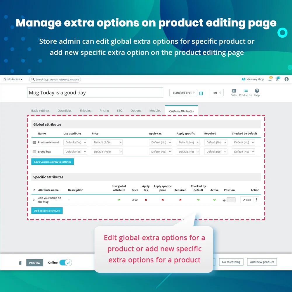 Introduce PrestaShop product options module