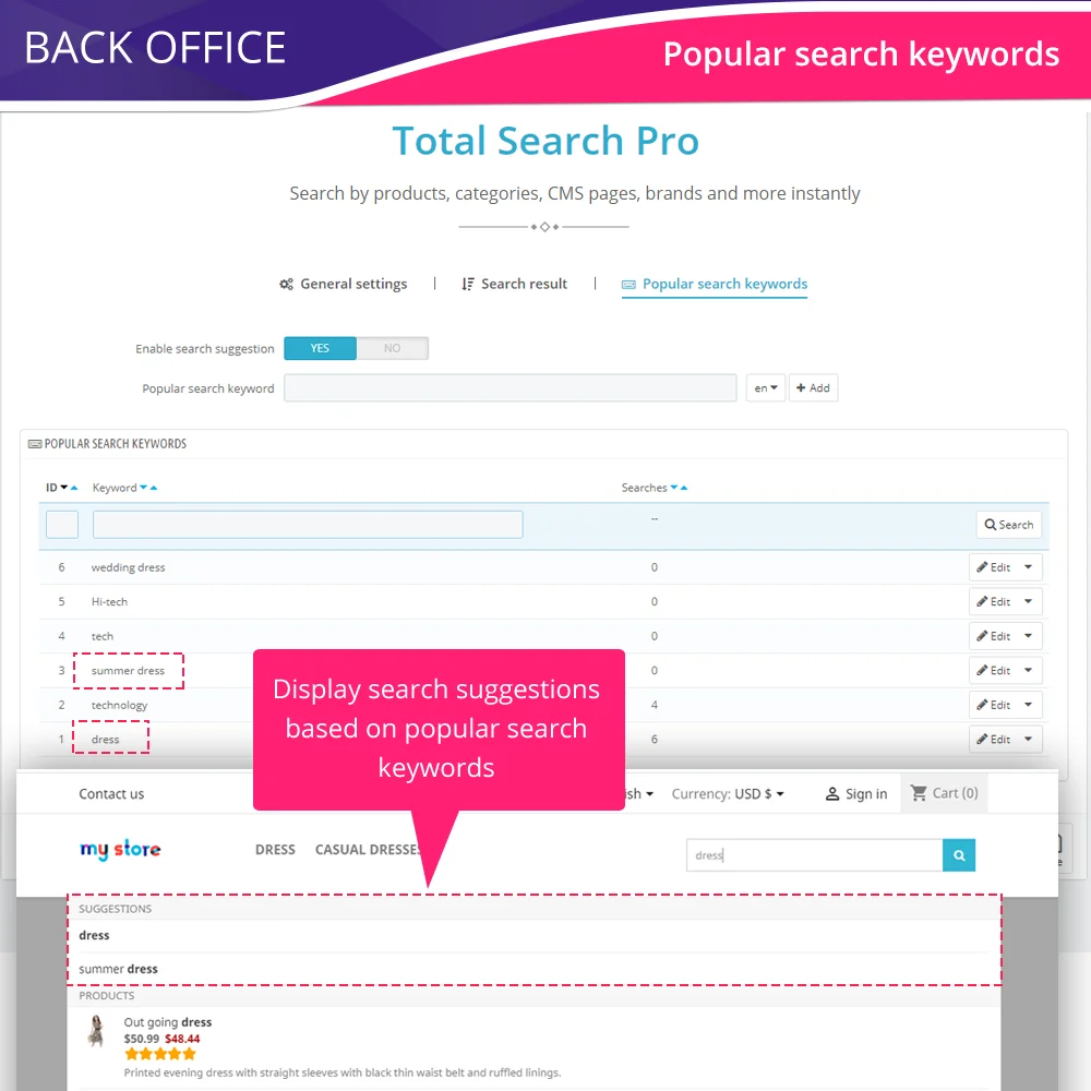 Introduce PrestaShop search module