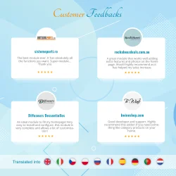 Opiniones de los clientes sobre nuestro módulo PrestaShop para productos de la página de inicio