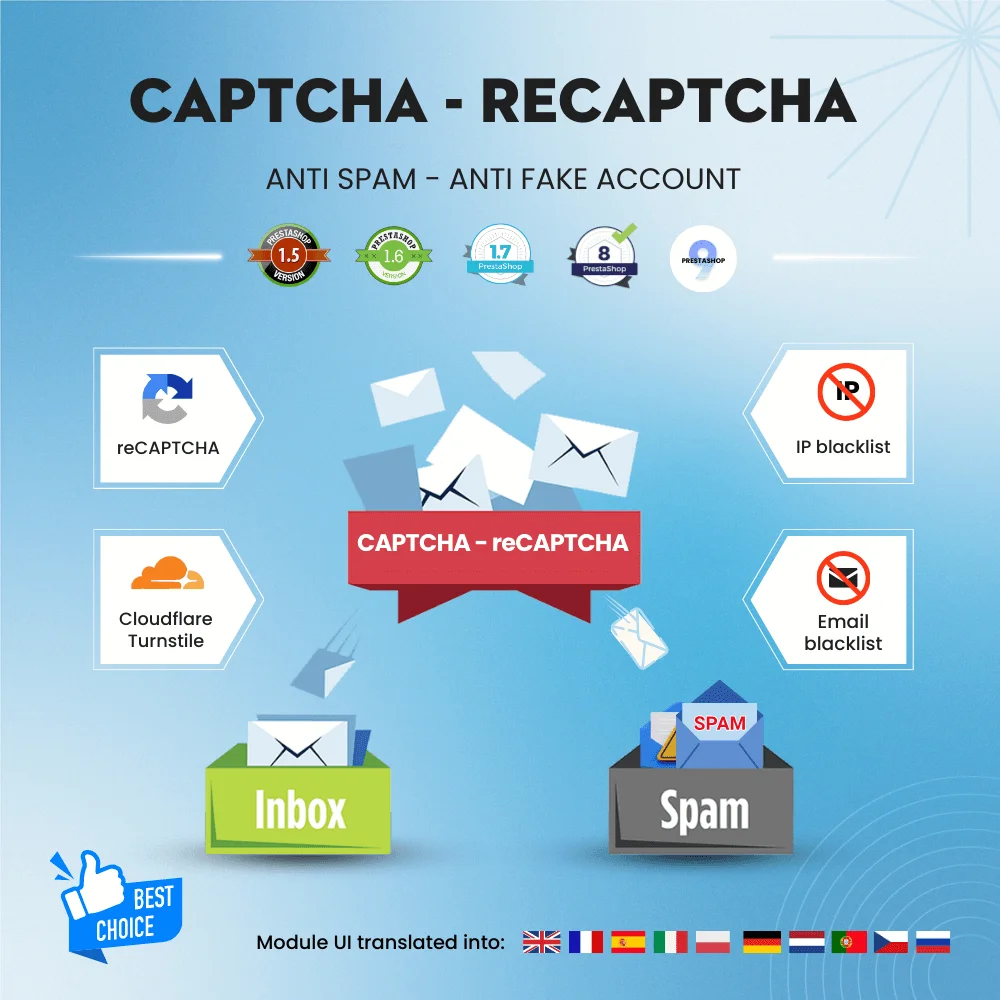 Phần mềm bảo vệ website khỏi emails rác cho PrestaShop - CAPTCHA