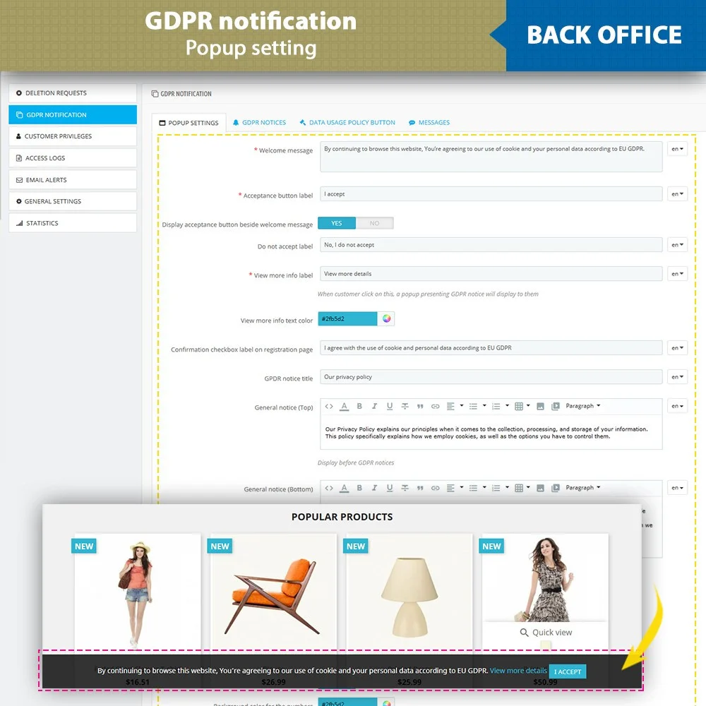 Introduce Prestashop GDPR module