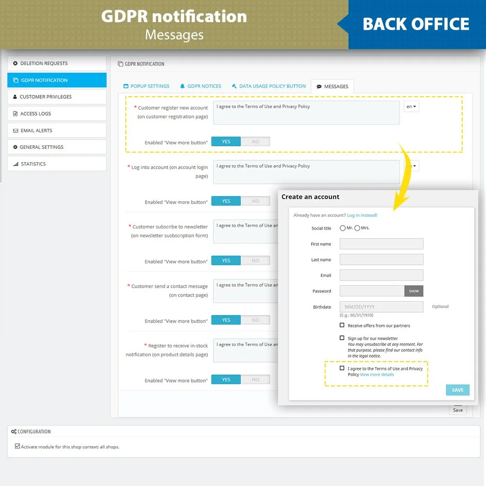 Introduce Prestashop GDPR module