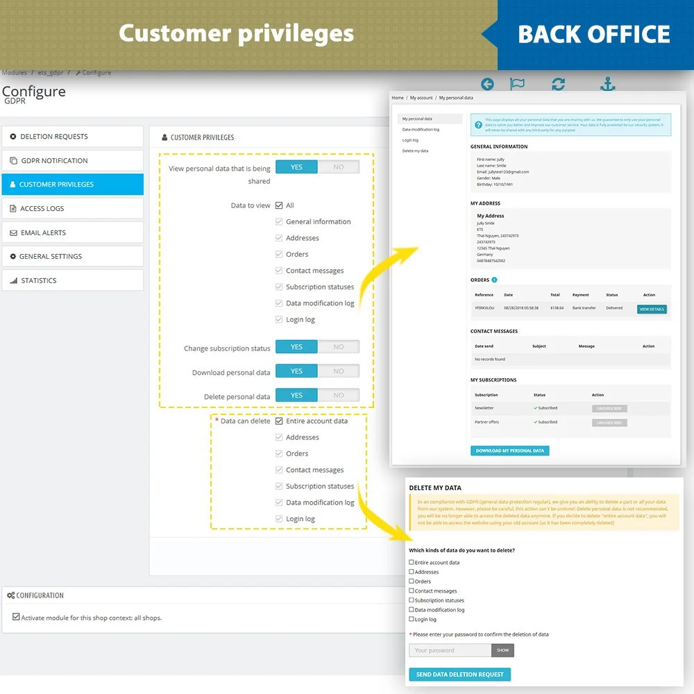 Introduce Prestashop GDPR module