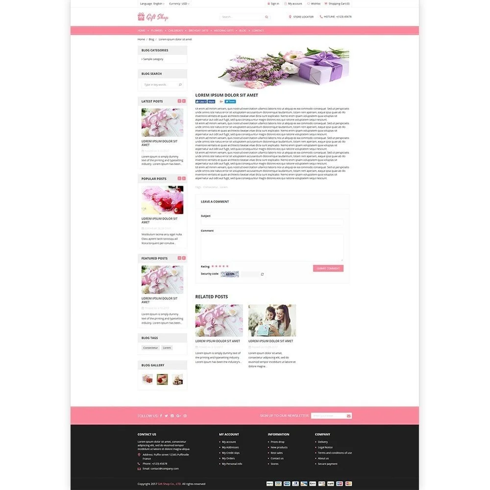 Gift shop – For gift, flower, toy & accessories stores template
