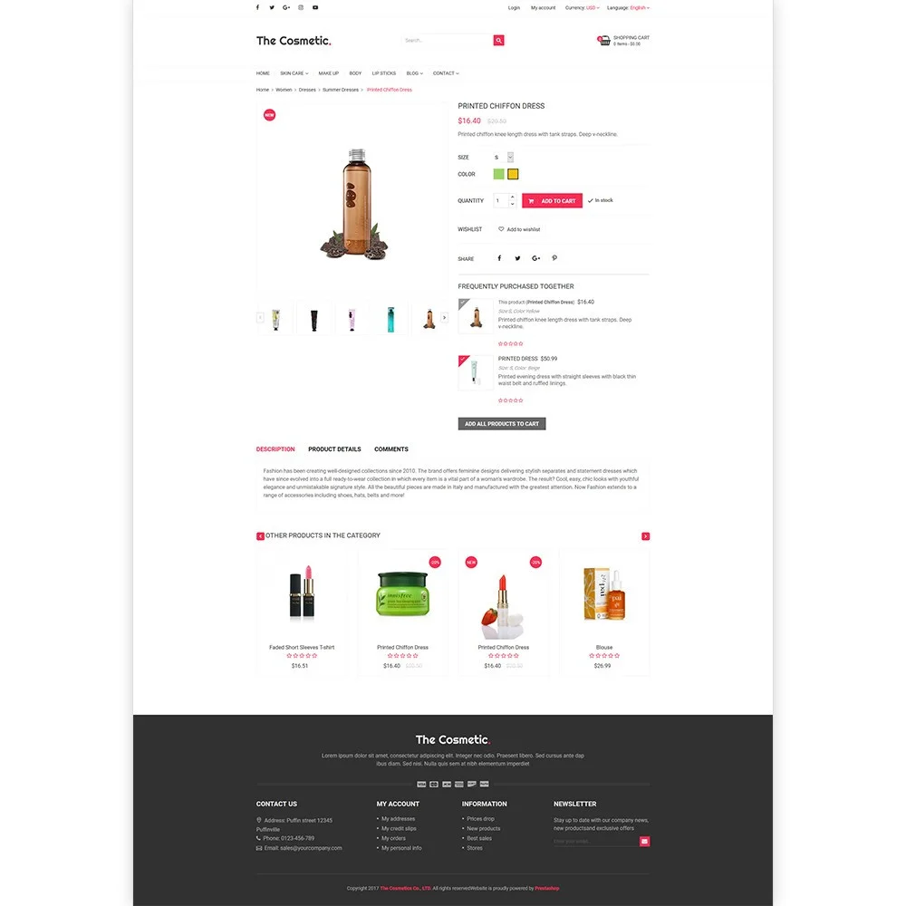 The Cosmetics – Beauty, health and cosmetic store template