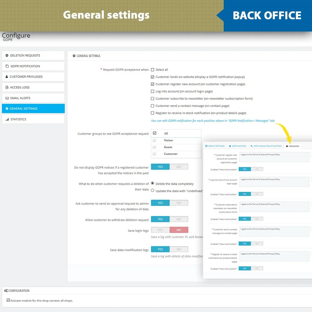 Introduce Prestashop GDPR module