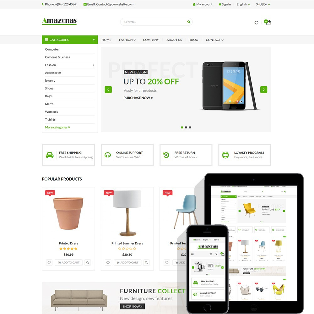 Amazonas – Fashion, digital and furniture template