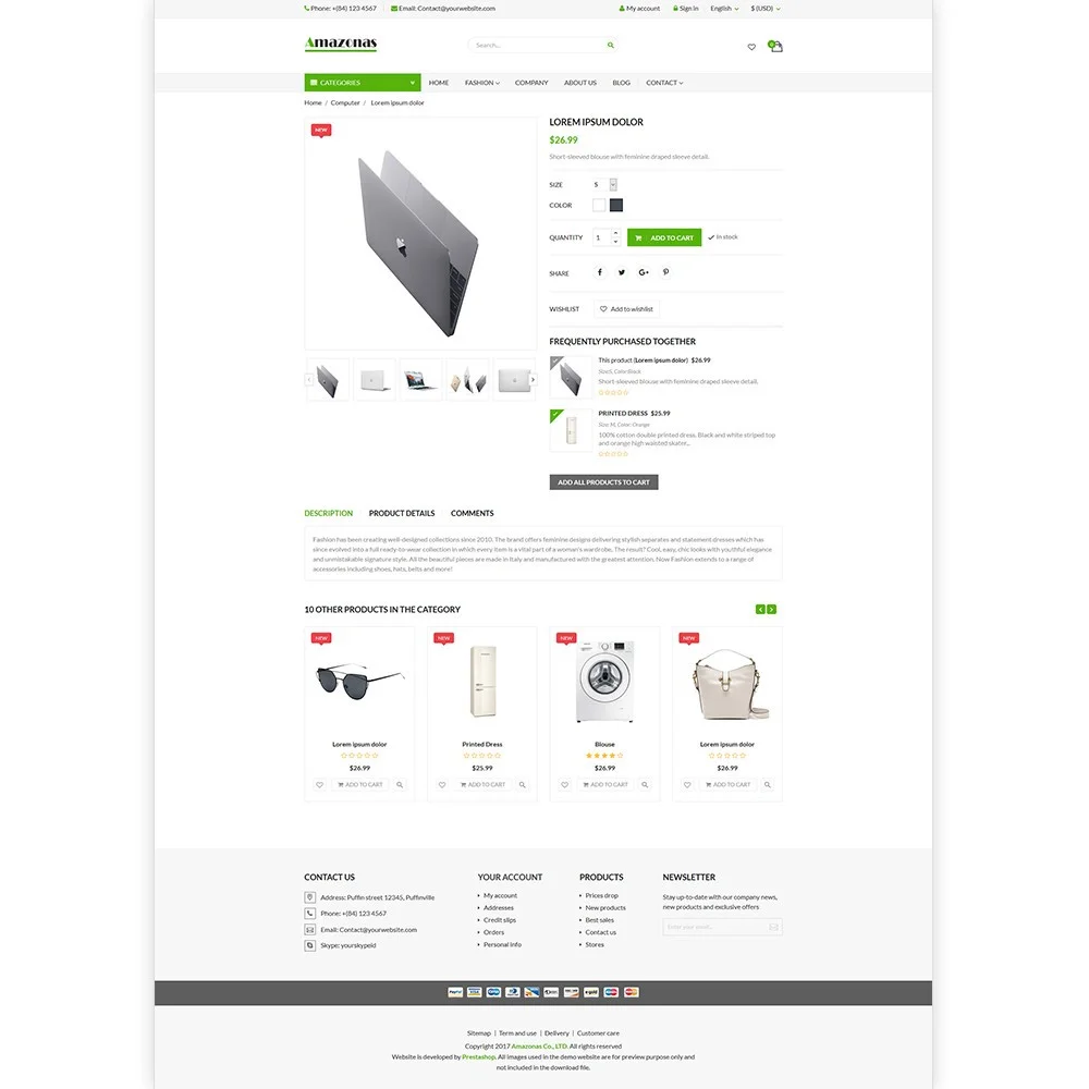 Amazonas – Fashion, digital and furniture template