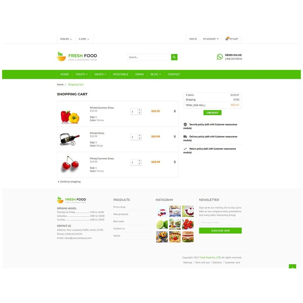 Fresh Food – Specific Prestashop Theme for Food & Restaurant Stores
