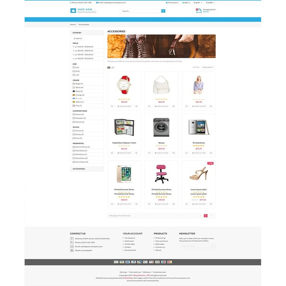 Shop Now – All in one package Prestashop theme