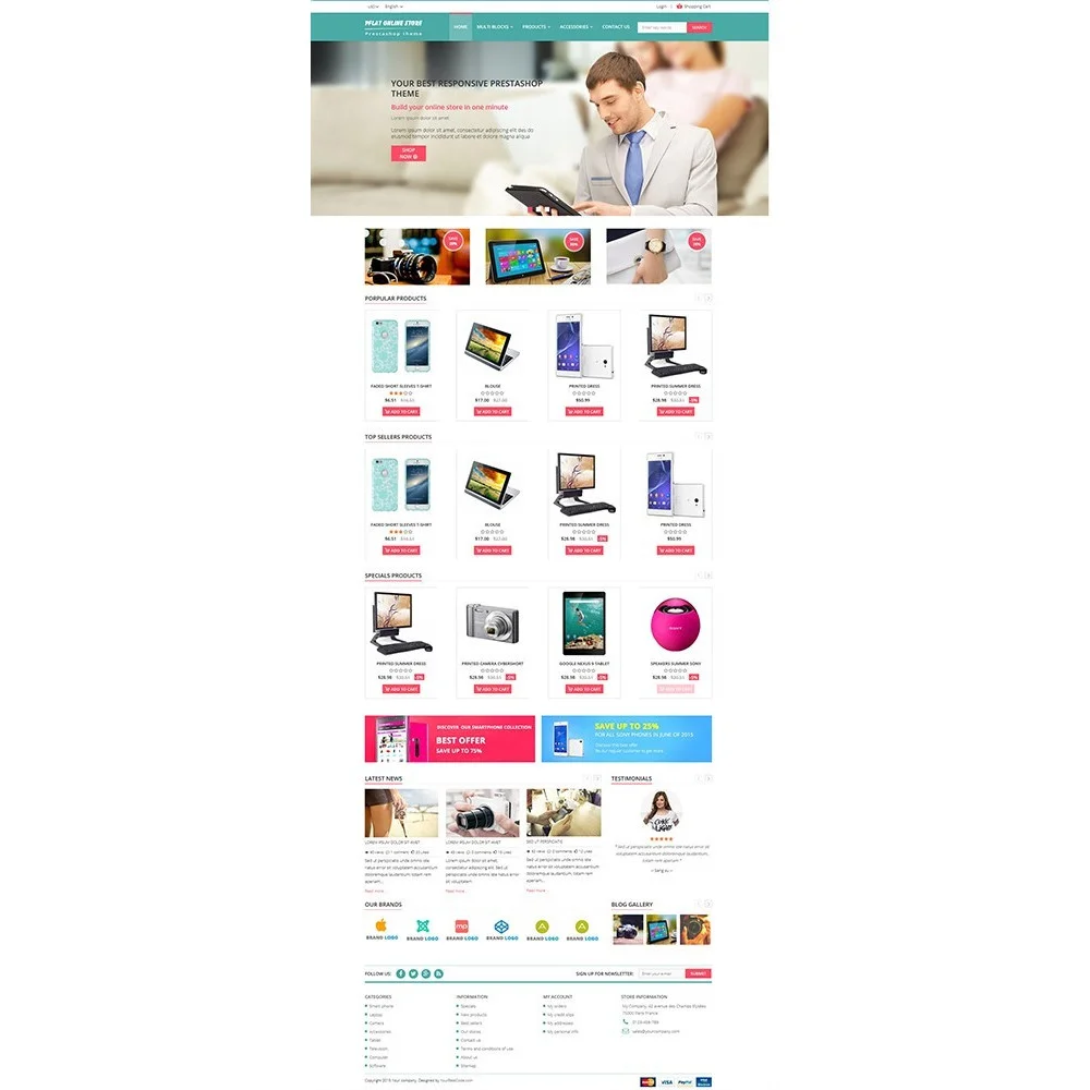 Pflat – Flat and responsive Prestashop free theme Pflat – Flat and responsive Prestashop free theme