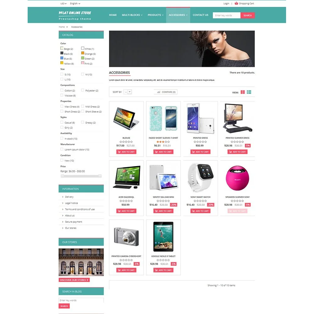 Pflat – Flat and responsive Prestashop free theme Pflat – Flat and responsive Prestashop free theme