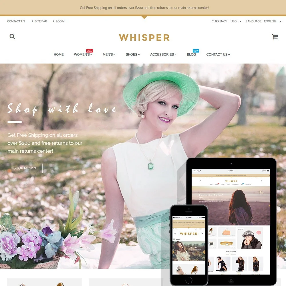 Whisper – Fashion Prestashop free theme Whisper – Fashion Prestashop free theme