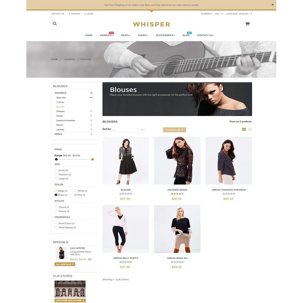 Whisper – Fashion Prestashop free theme Whisper – Fashion Prestashop free theme