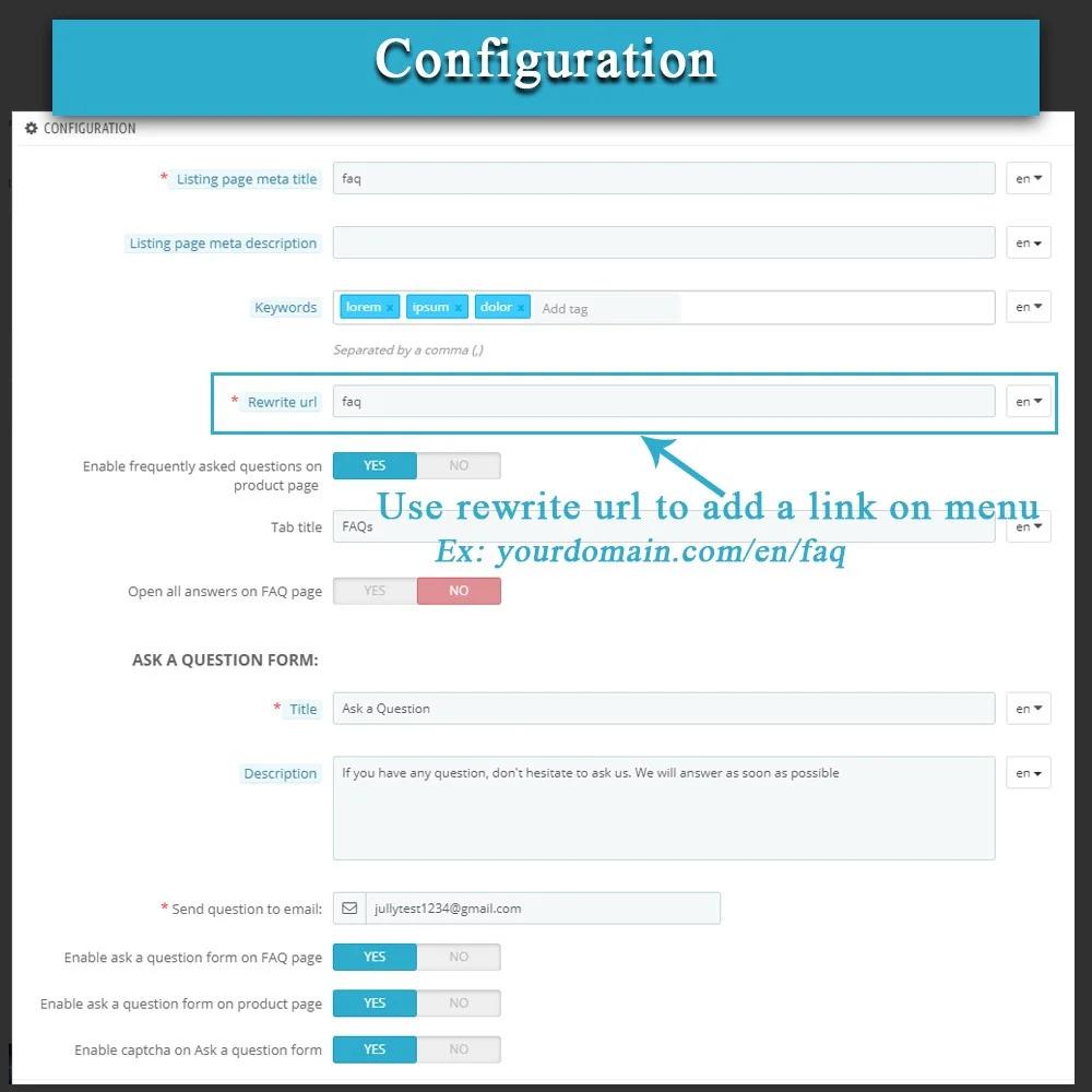 Introduce Prestashop FAQ module