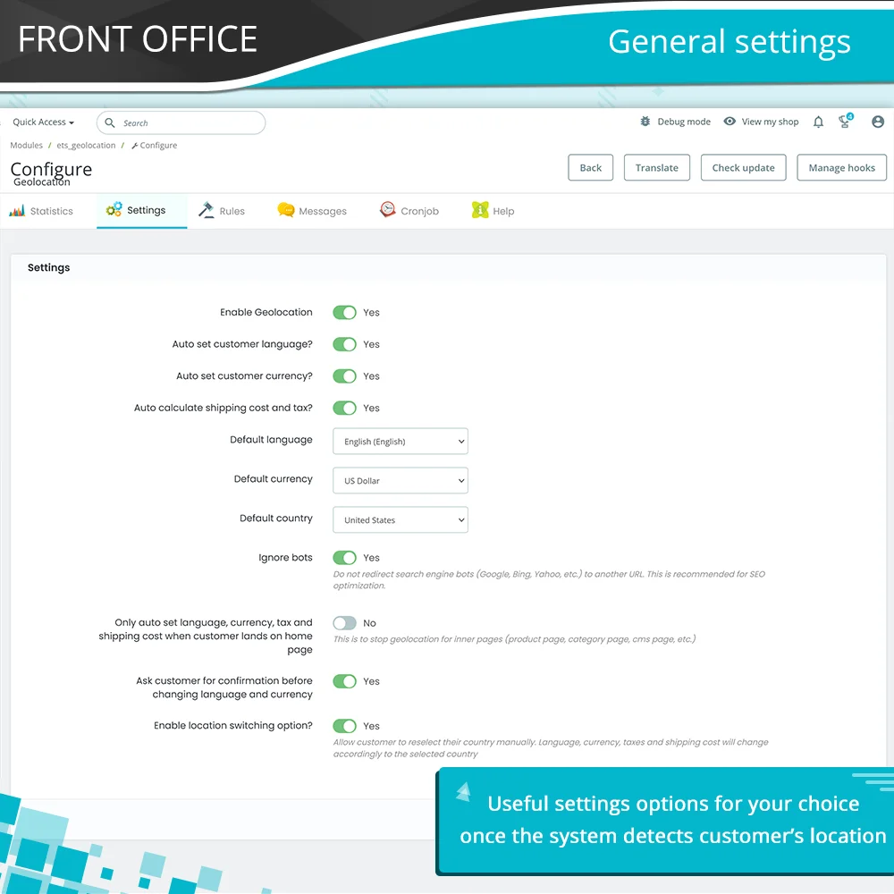Introduce PrestaShop location detection module