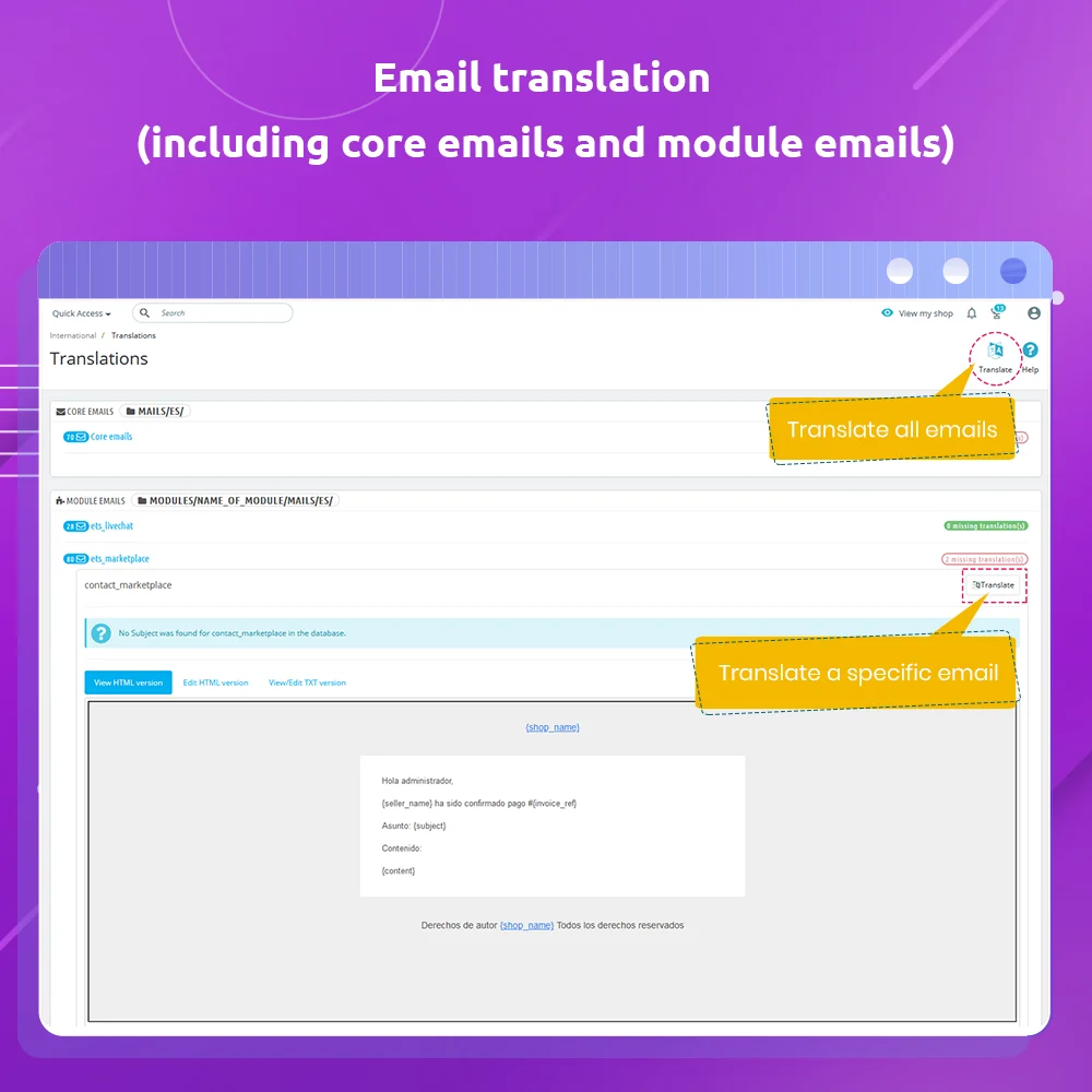 Introduce automated PrestaShop translation module