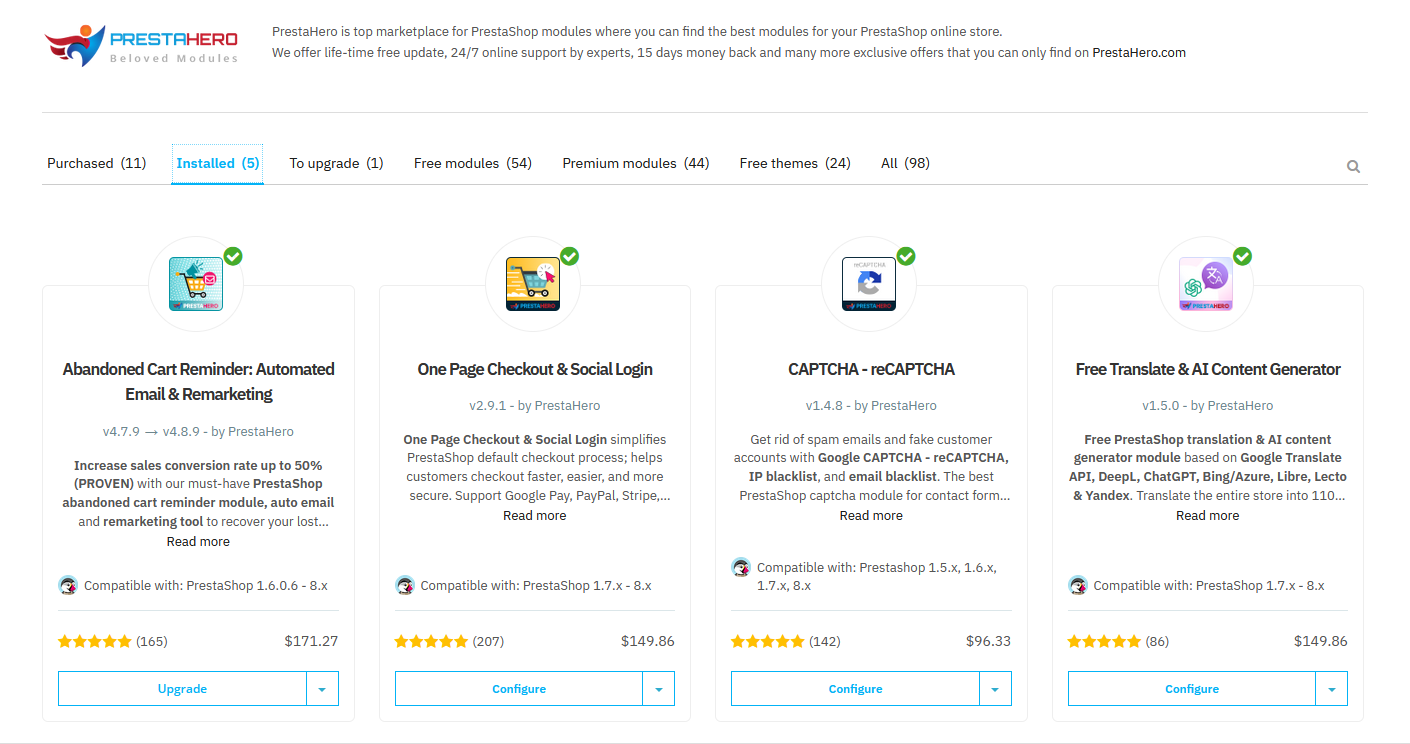 Install PrestaHero Connect