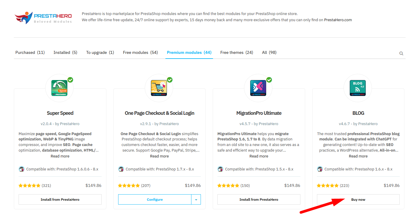 Install PrestaHero Connect