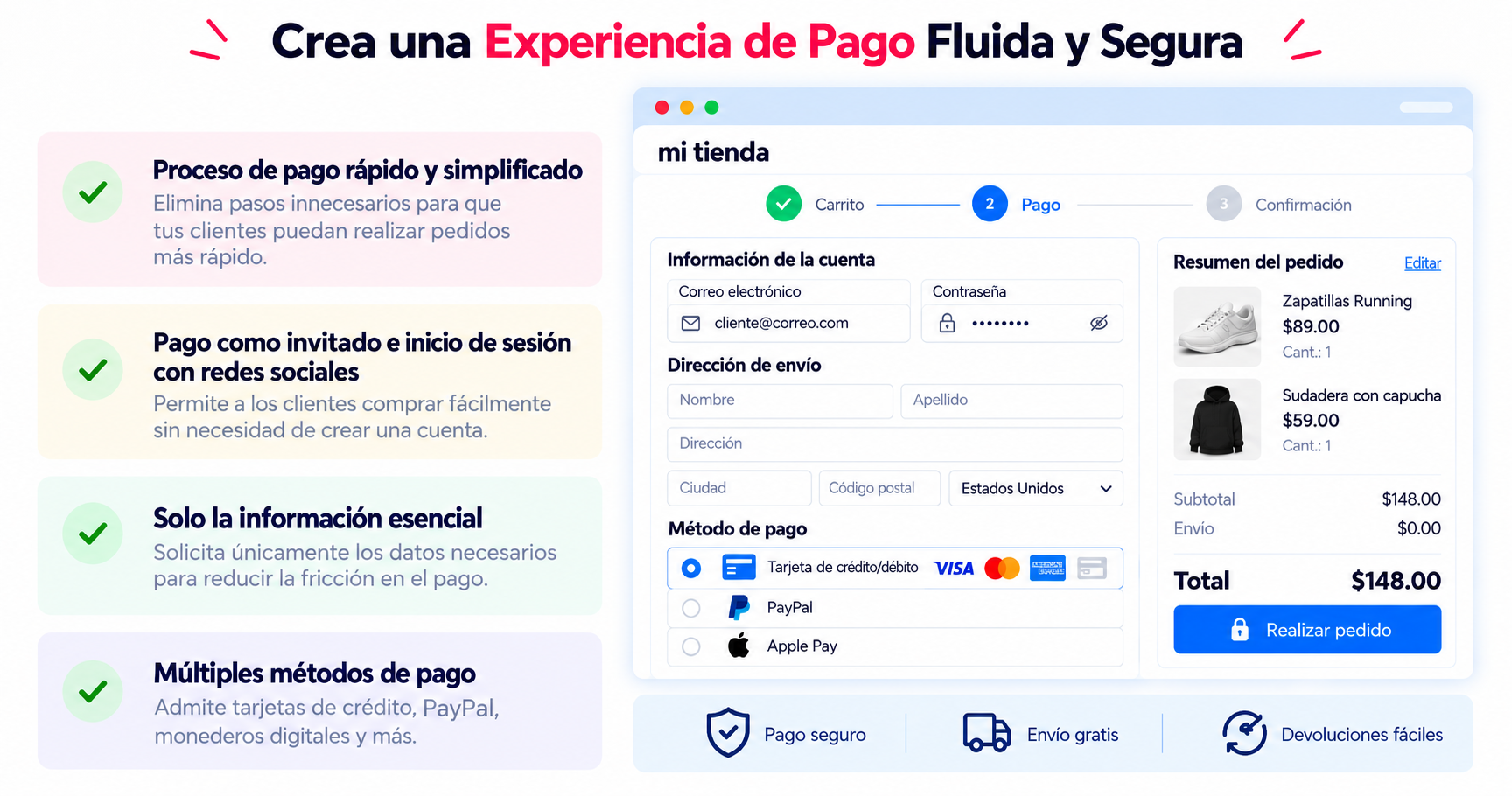 Experiencia de Pago Fluida y Segura