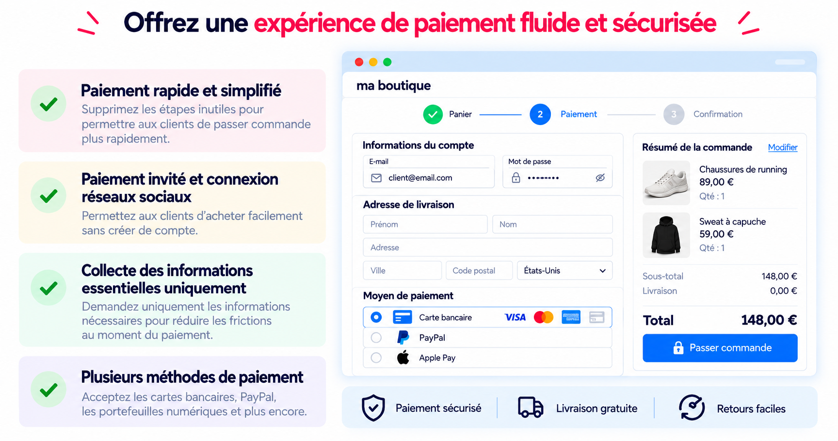 Paiement fluide et sécurisé