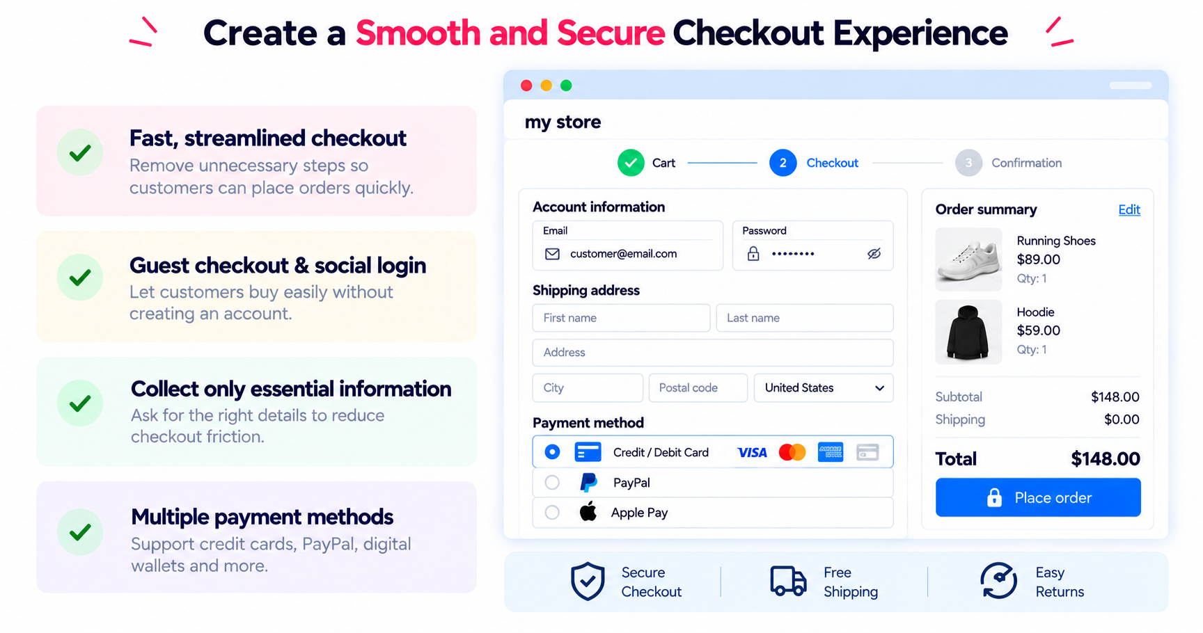 smooth and secure checkout