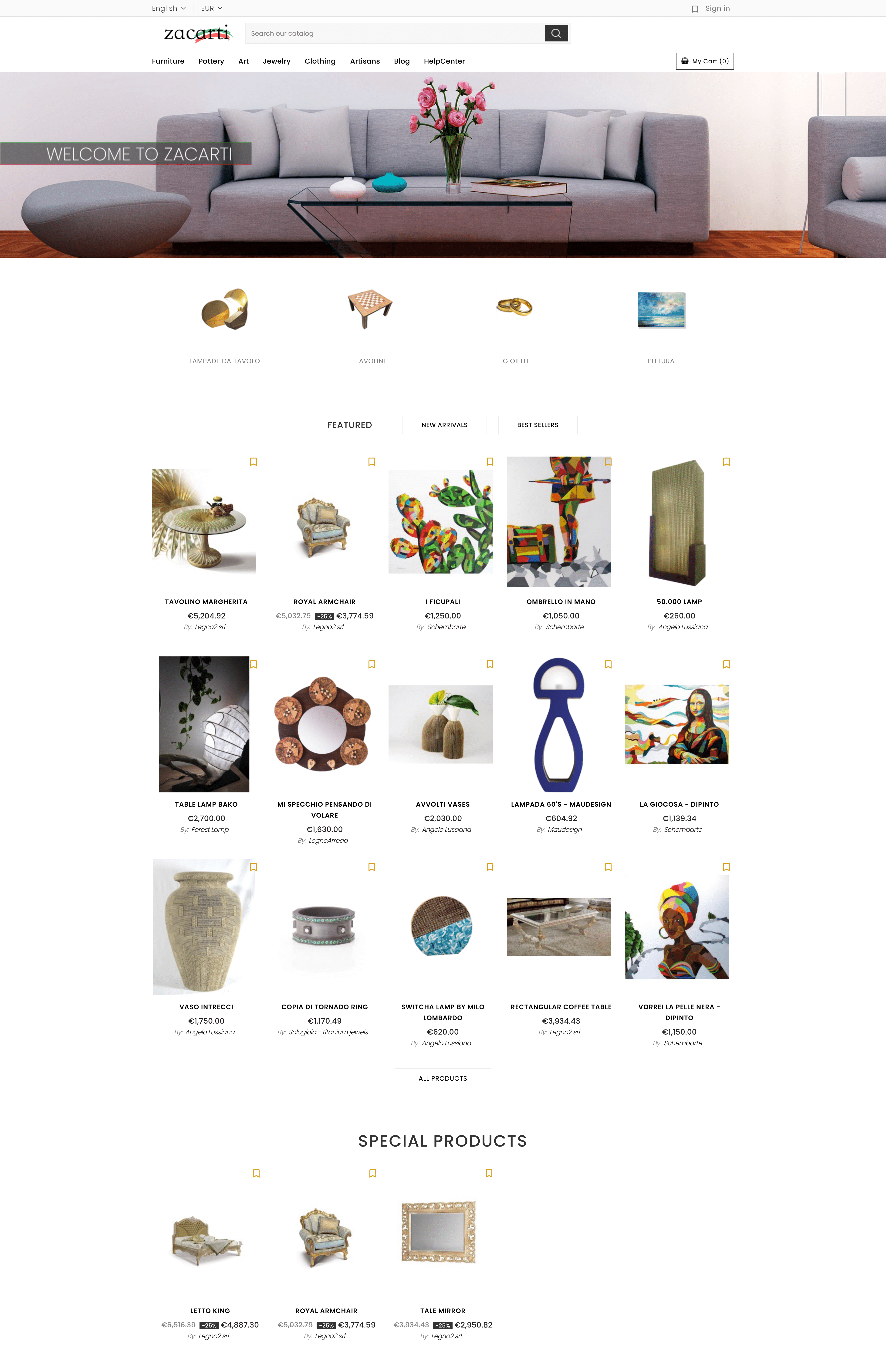 A screenshot showcasing the successful implementation of streamlined product listings and inventory management practices on the Zacarti.com marketplace