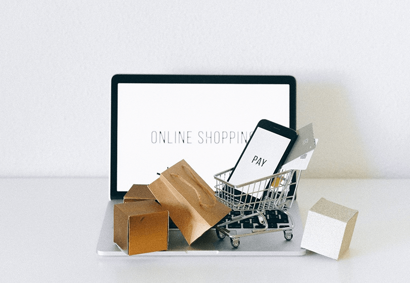 online shopping with a shopping cart