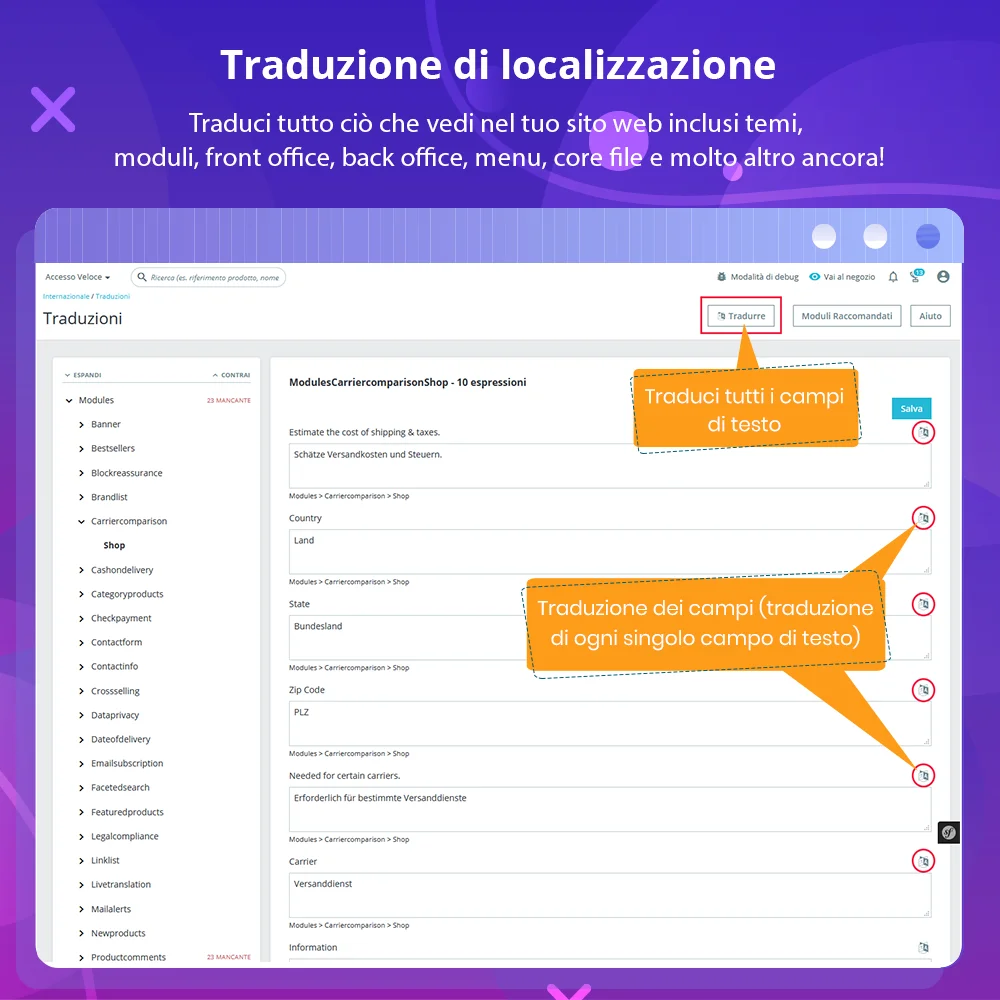 Traduzione di localizzazione