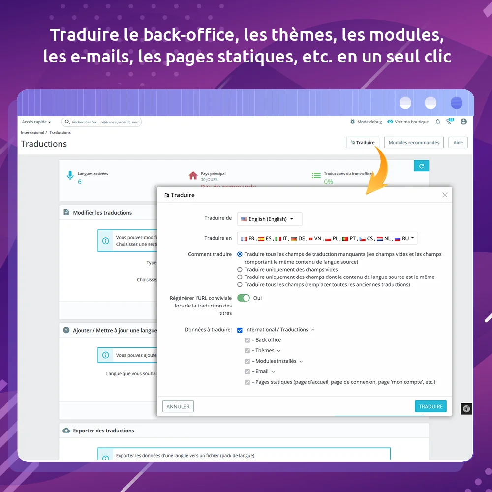 Présentez le module de traduction automatisée de PrestaShop