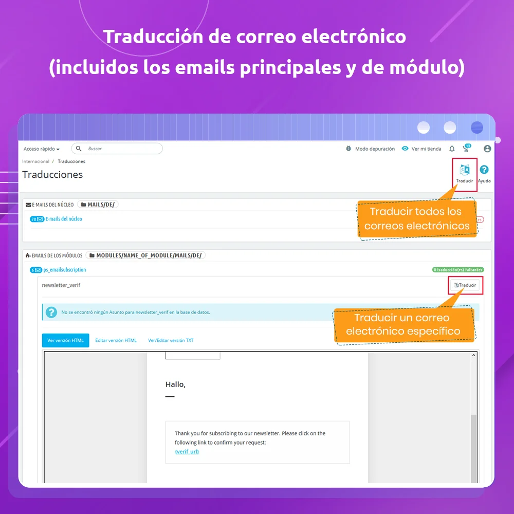 Presenta el módulo de traducción automática de PrestaShop