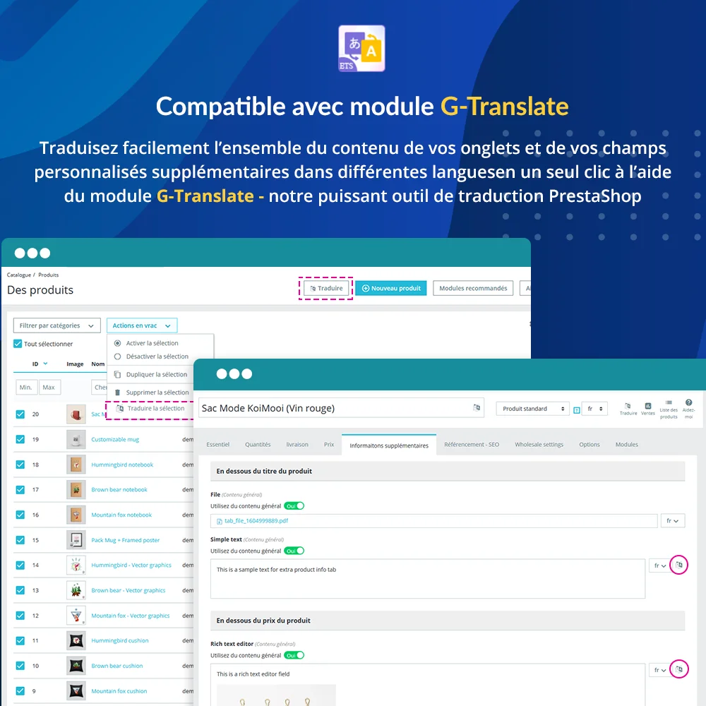 Présenter le module de champs personnalisés PrestaShop pour les produits