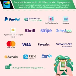 Il modulo di pagamento PrestaShop è compatibile con tutti i moduli di pagamento popolari