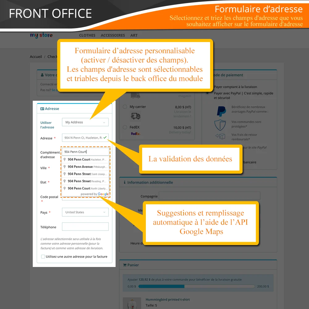 Présentation du module de paiement en une seule page PrestaShop