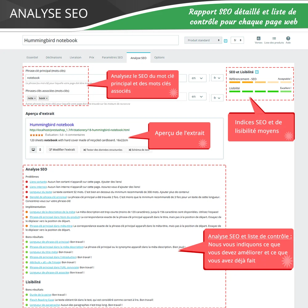 Présentation de "SEO Audit" - un module Prestashop SEO comprenant tout pour le référencement