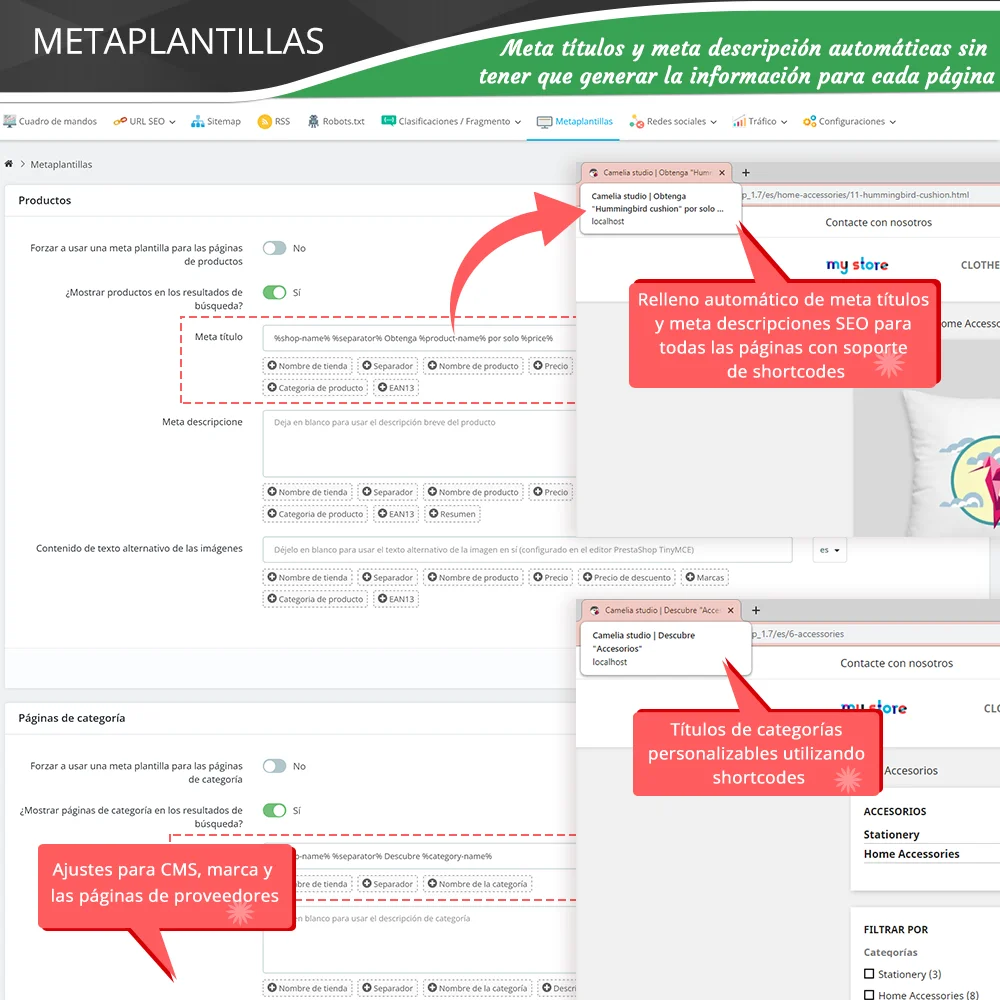 Presentación detallada de la función de "Plantillas de metadatos automatizadas" del módulo experto de SEO de PrestaShop Presentación detallada de la función de "Plantillas de metadatos automatizadas" del módulo experto de SEO de PrestaShop