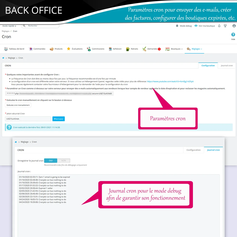 Configuration du Cronjob