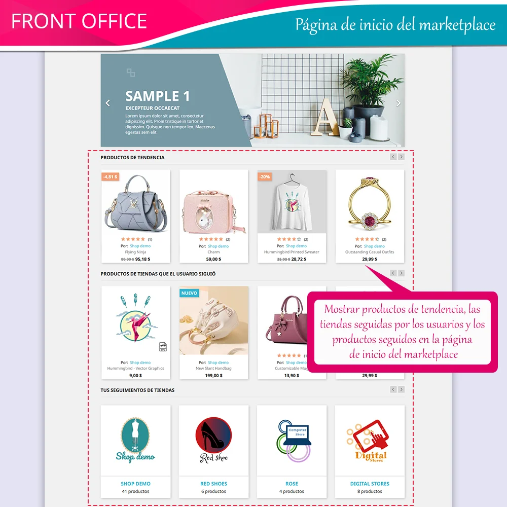 Página de inicio del marketplace