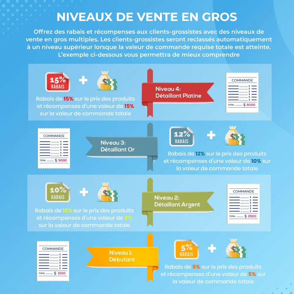 Présentation des niveaux de vente en gros dans le module PrestaShop