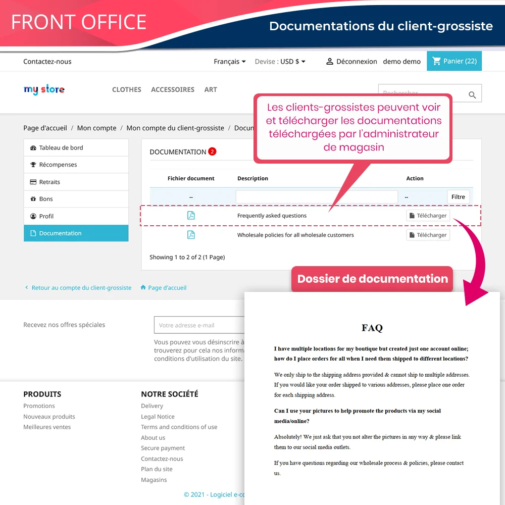 Documentation du client professionnel