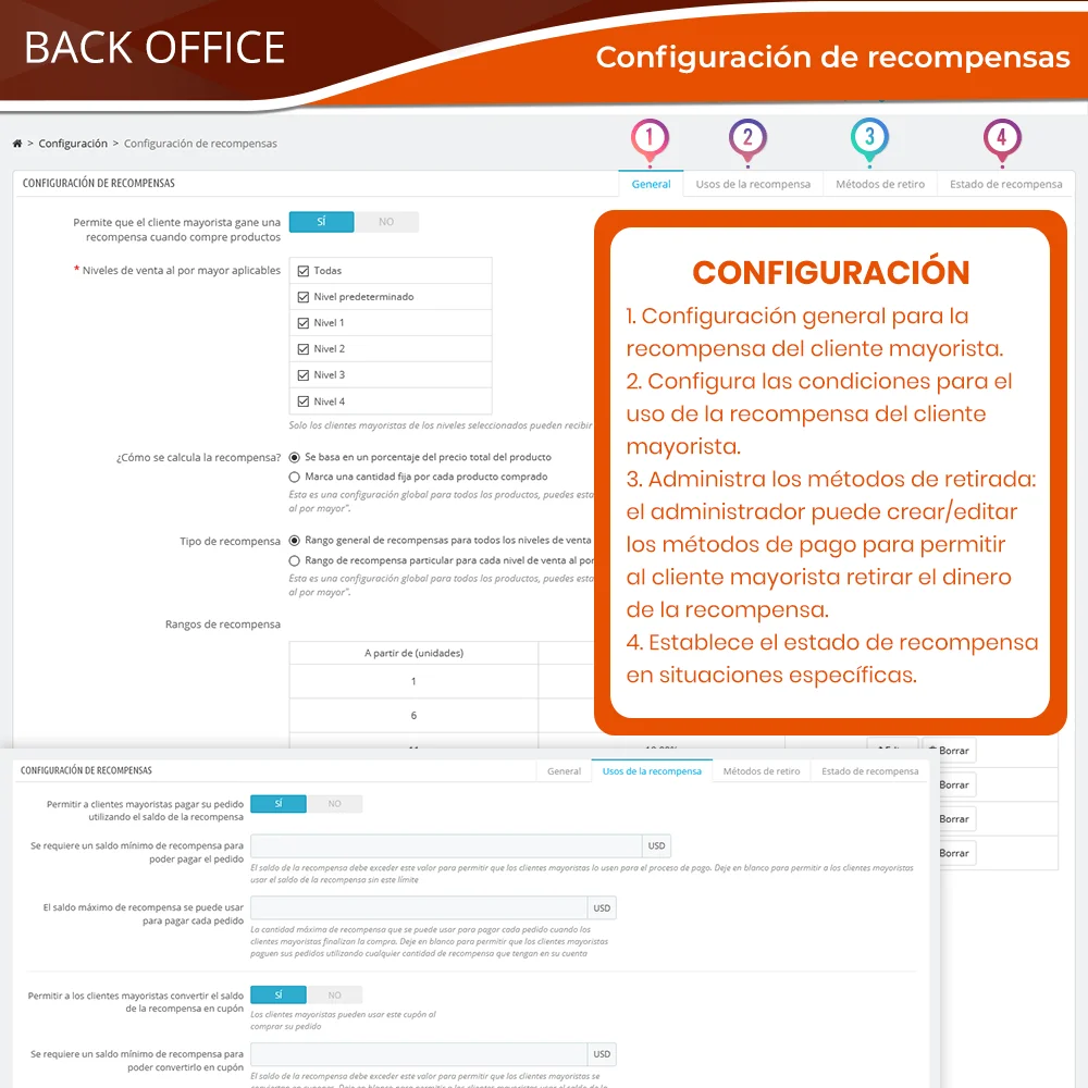 Configuración de recompensas