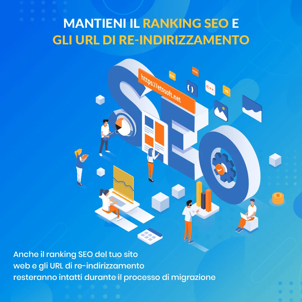 Mantieni il ranking SEO e gli URL di reindirizzamento dopo la migrazione