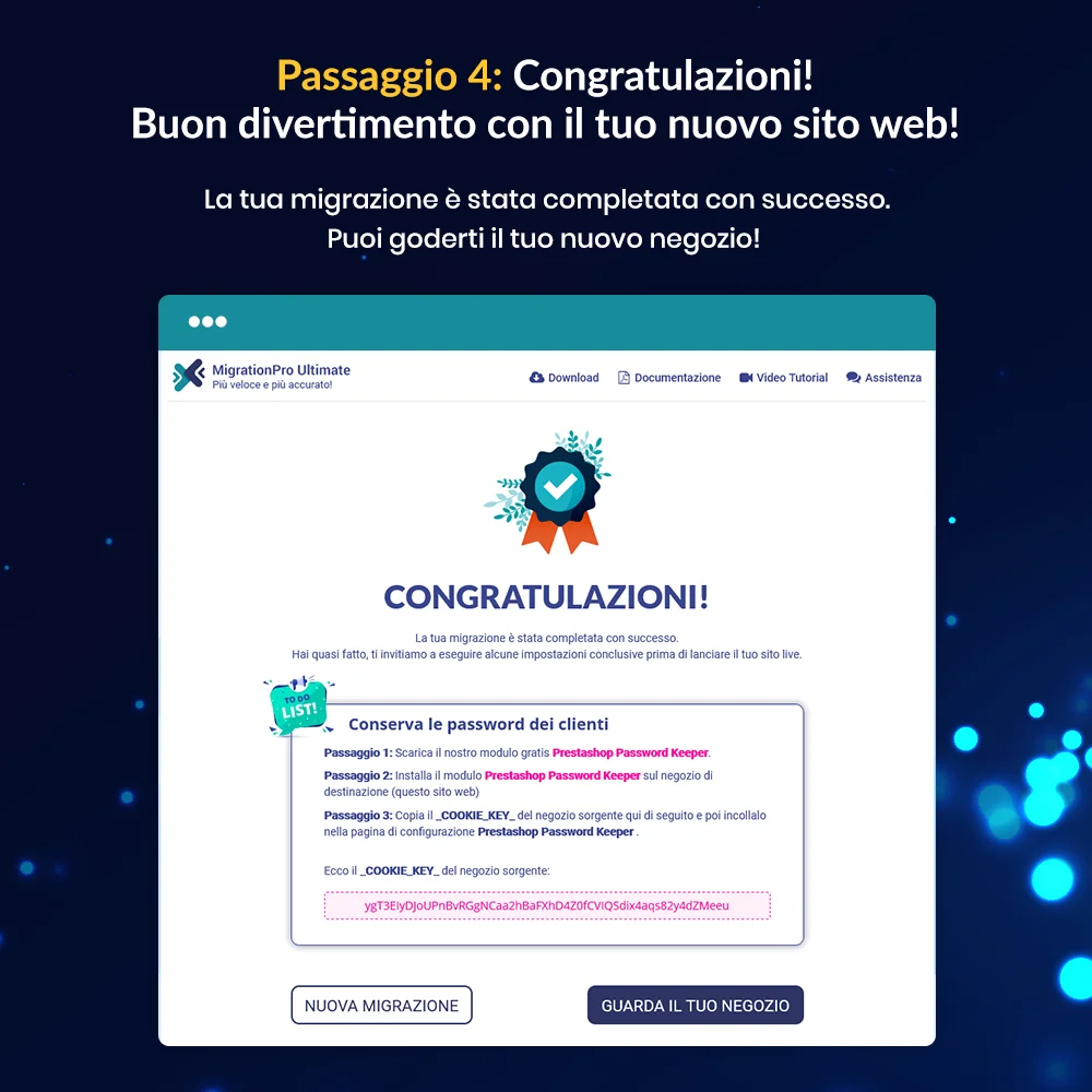 L'ultimo passo per migrare un sito web PrestaShop