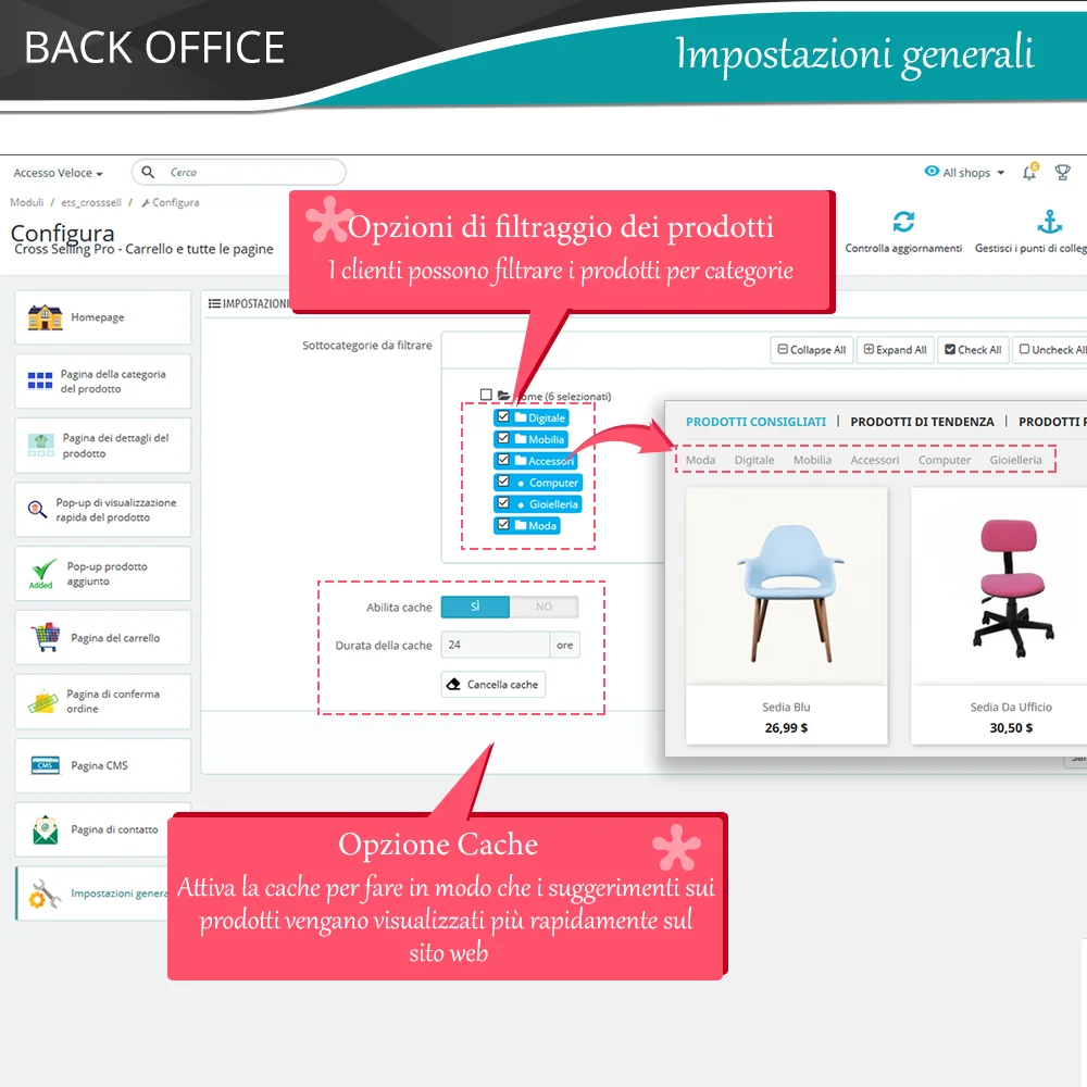 Presenta il modulo di cross-selling di PrestaShop